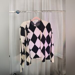 Argyle sweater shirt combo